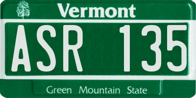 VT license plate ASR135