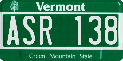 VT license plate ASR138