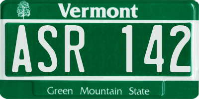 VT license plate ASR142