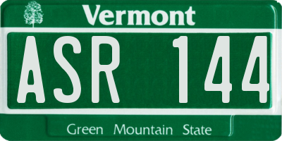 VT license plate ASR144