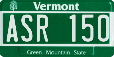 VT license plate ASR150
