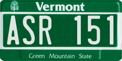 VT license plate ASR151