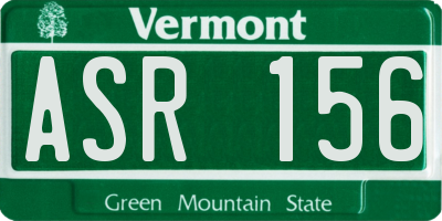 VT license plate ASR156