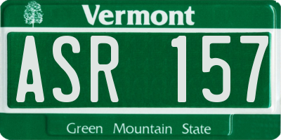 VT license plate ASR157