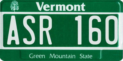VT license plate ASR160