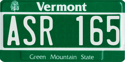 VT license plate ASR165