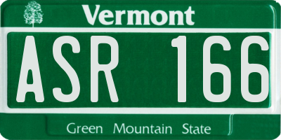 VT license plate ASR166