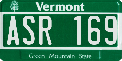 VT license plate ASR169