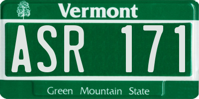 VT license plate ASR171