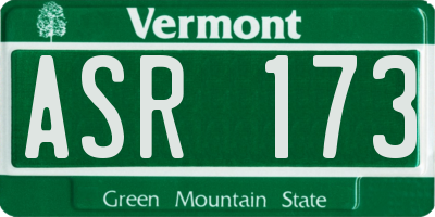 VT license plate ASR173