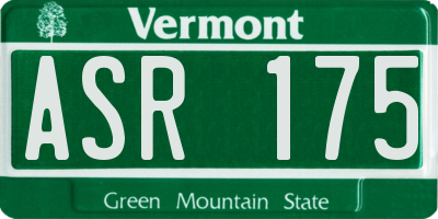 VT license plate ASR175