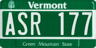 VT license plate ASR177