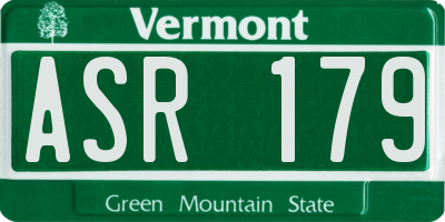 VT license plate ASR179