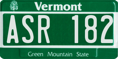 VT license plate ASR182