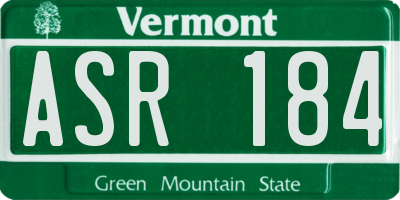 VT license plate ASR184