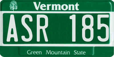 VT license plate ASR185