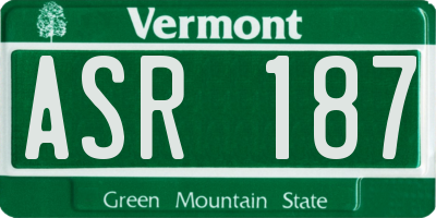 VT license plate ASR187