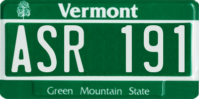 VT license plate ASR191