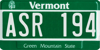 VT license plate ASR194