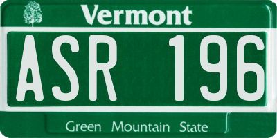 VT license plate ASR196