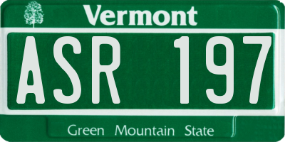 VT license plate ASR197