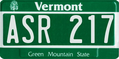 VT license plate ASR217