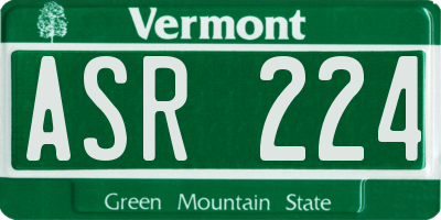 VT license plate ASR224