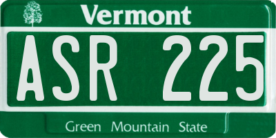 VT license plate ASR225