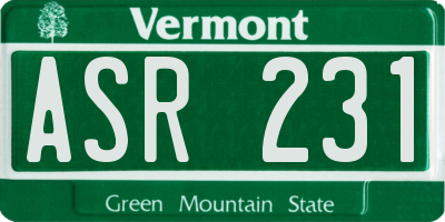 VT license plate ASR231