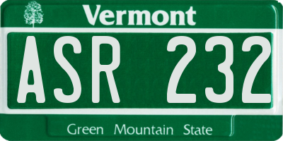 VT license plate ASR232