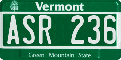 VT license plate ASR236
