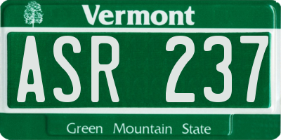 VT license plate ASR237