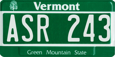 VT license plate ASR243