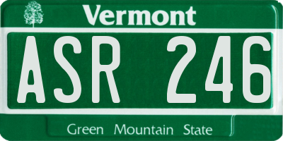 VT license plate ASR246