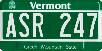 VT license plate ASR247