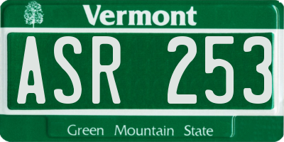 VT license plate ASR253