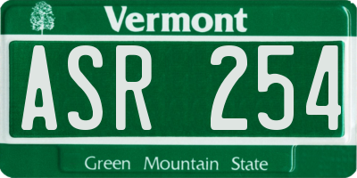 VT license plate ASR254