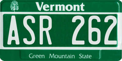VT license plate ASR262