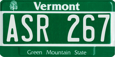 VT license plate ASR267
