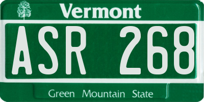VT license plate ASR268