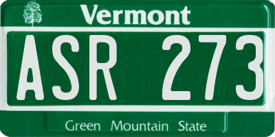 VT license plate ASR273