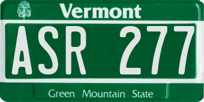 VT license plate ASR277