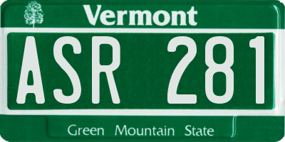 VT license plate ASR281