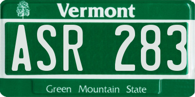 VT license plate ASR283