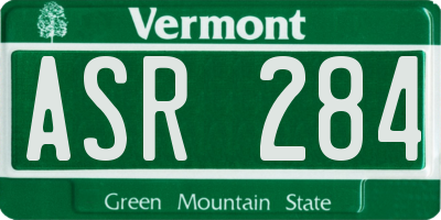 VT license plate ASR284