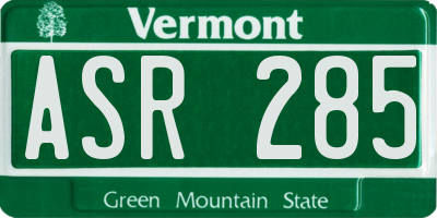 VT license plate ASR285