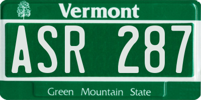 VT license plate ASR287