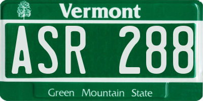 VT license plate ASR288
