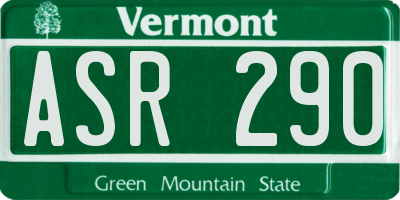 VT license plate ASR290