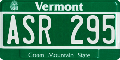 VT license plate ASR295